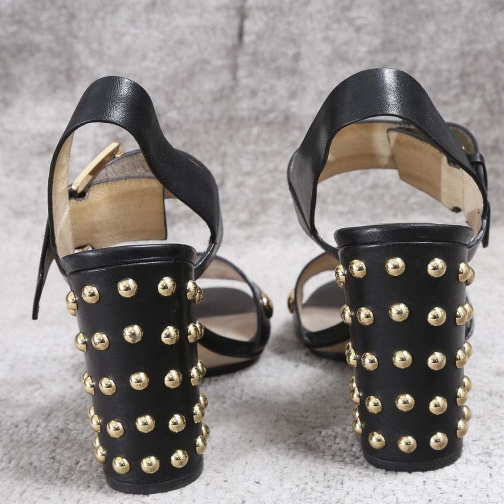🎤🎉 Edgy Michael Kors Studded “Linden” Block Heel Sandals Sz 8 - Picture 8 of 11